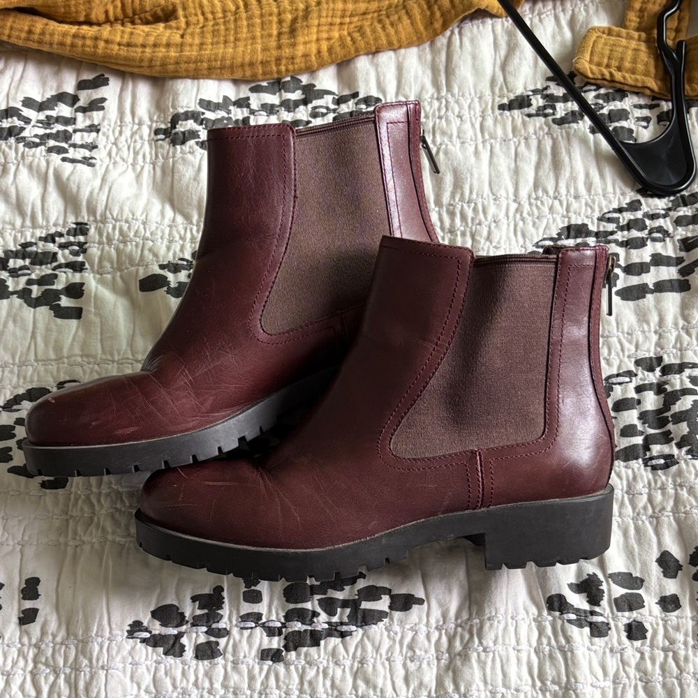 Cole Haan Burgundy Ankle Boots